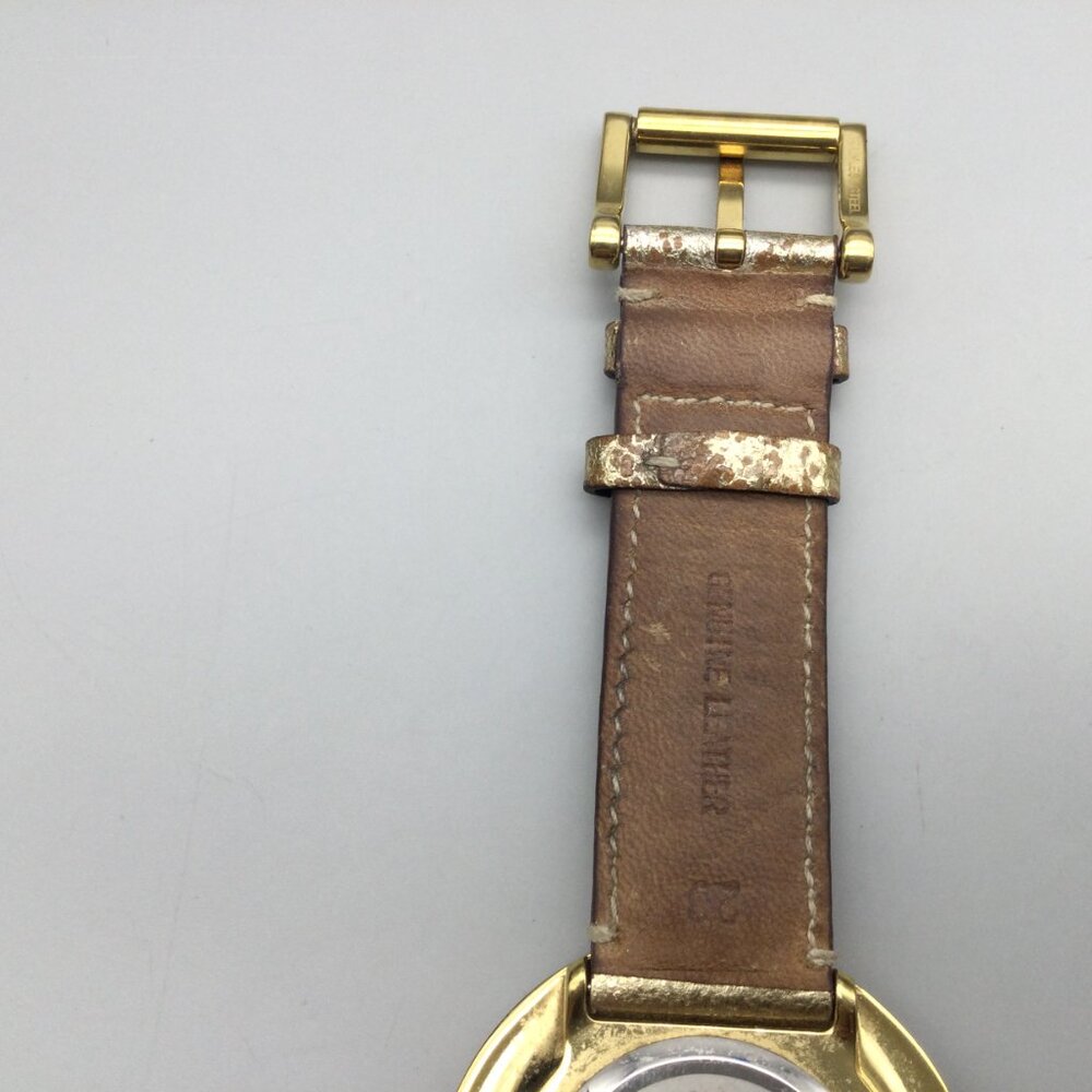 Vintage Coach Watch Women 45mm Gold Tone Glitter Bezel Leather Band New Battery - Picture 10 of 15